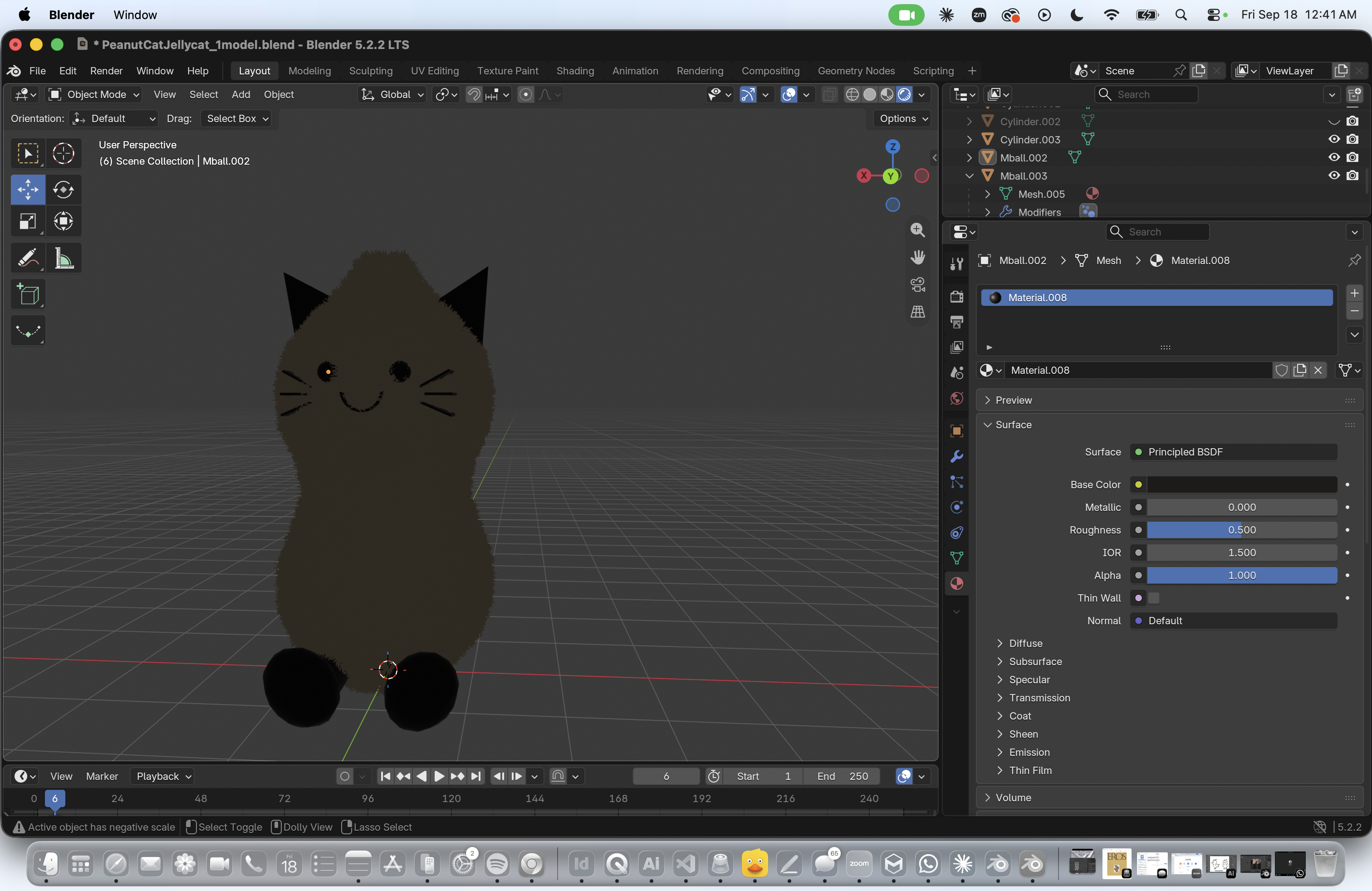 Dark, low-light render testing the plush Peanut Cat silhouette and base colors.